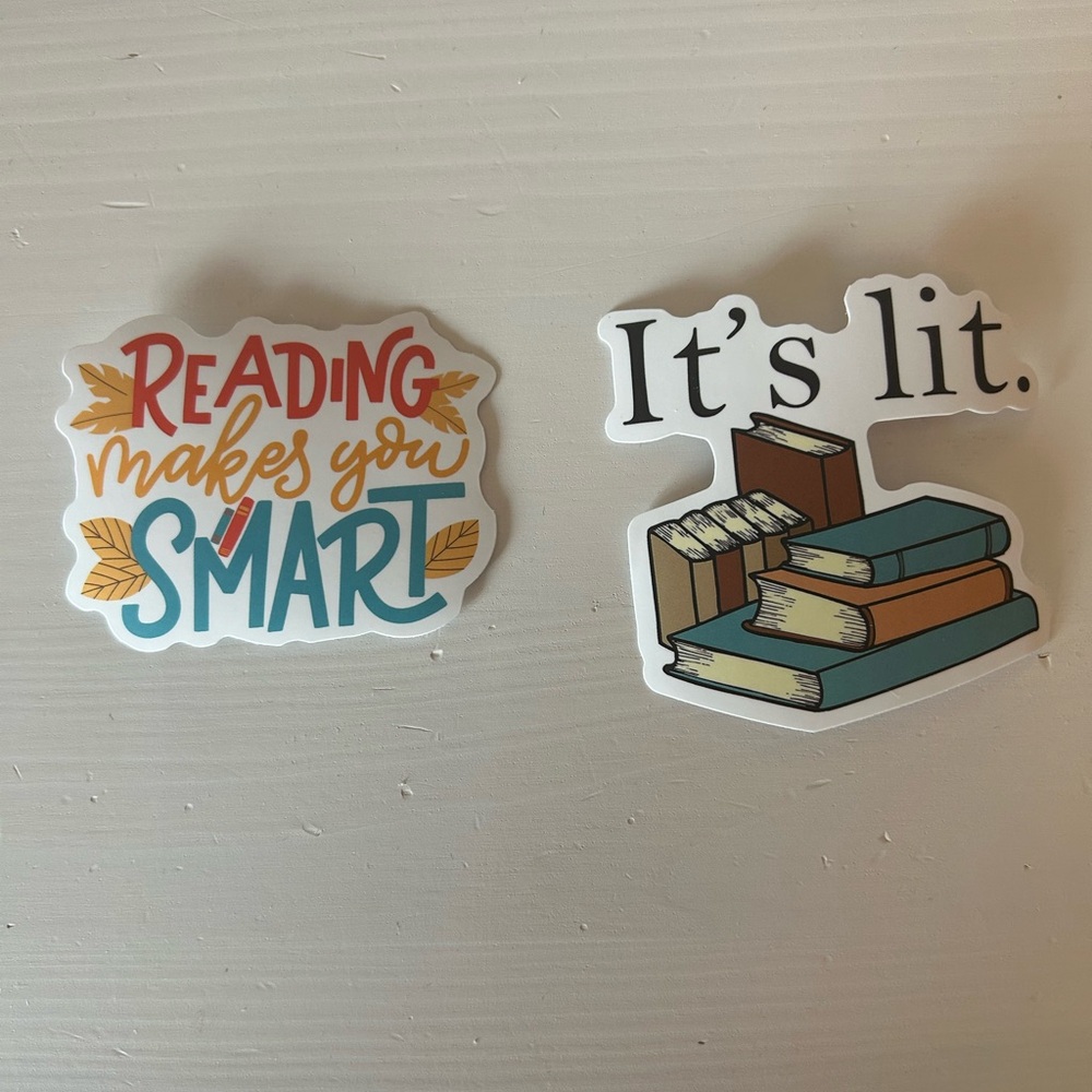 Free with any purchase! Reading Themed Stickers